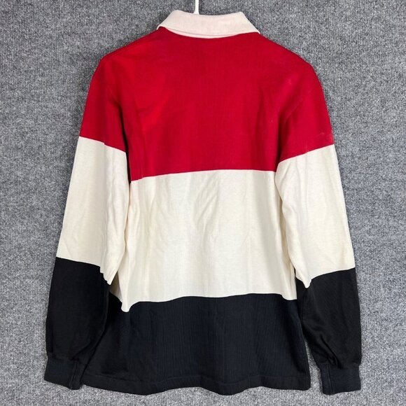 Vintage Disney Wear Polo Rugby Red White Stripe USA‎ MADE Shirt Size M Men - Picture 3 of 9